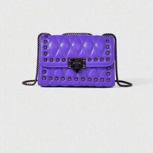 NWOT Purple Vegan Leather with Black Studs Crossbody